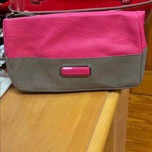 Victoria's Secret Pink and Tan Clutch length 9”high 5”